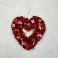 thumbnail image 6 of Artificial Floral Valentine's Day Wooden Rose Heart Wreath - 13.5", 6 of 6