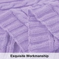 thumbnail image 4 of Organictune Cotton Cable Knitted Throw Blanket, Lightweight and Breathable Soft Blanket for Sofa and Bed, 51" x 67", Purple, 4 of 5