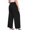 thumbnail image 4 of WUJINXIA Womens Plus Size High Waist Drawstring Wide Leg Palazzo Pants Casual Daily Trousers With Pockets 1X-5X, 4 of 6