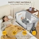 thumbnail image 2 of Cuna para bebés 3 en 1 de Bedside Crib JOPHUN con ajuste de altura, color gris, 2 of 8