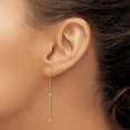 thumbnail image 3 of 14k Yellow Gold Polished CZ Chain Dangle Post Earrings - 50mm, 3 of 6