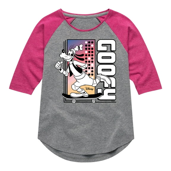 Disney - Mickey & Friends - Goofy - Skater - Toddler And Youth Girls Raglan Graphic T-Shirt