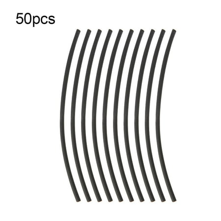 50pcs 10cm Black EVA Shrink Tube Fishing Line Terminal Sleeves Accessory