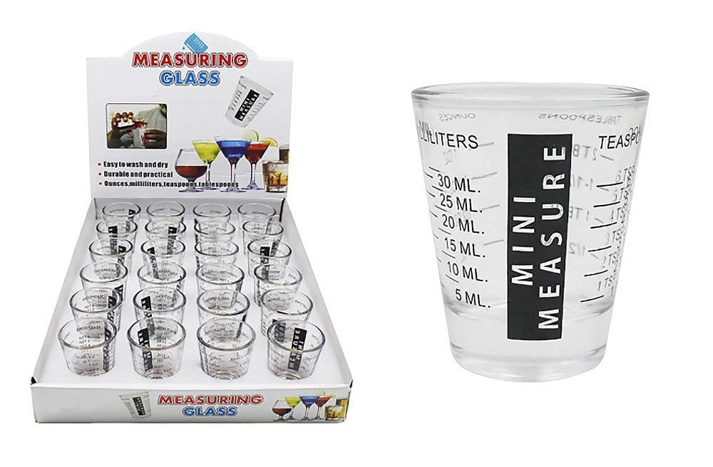 6 TSP 2 TBSP for Milk Water Espresso Tequila Wine Shot Glasses Set of 4-1 oz Measuring Cups with Measurement 30 ml 