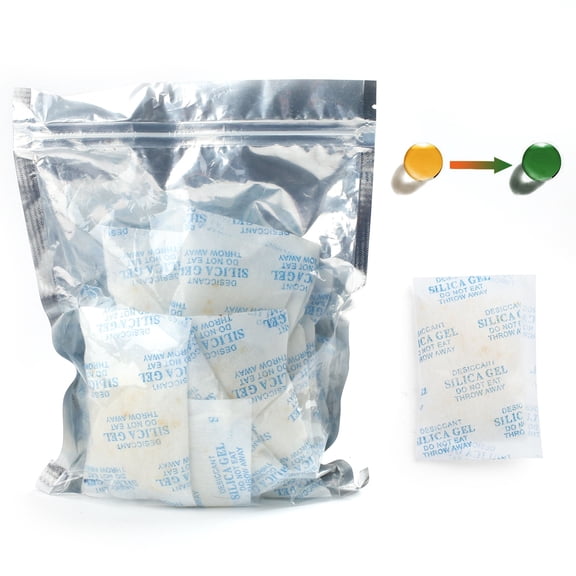 LotFancy 12 Packs 28 Gram Silica Gel Packets, Indicating Desiccant Packets