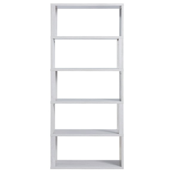 Furniture of America Riverscape 5 Open Shelf Bookcase, White Oak