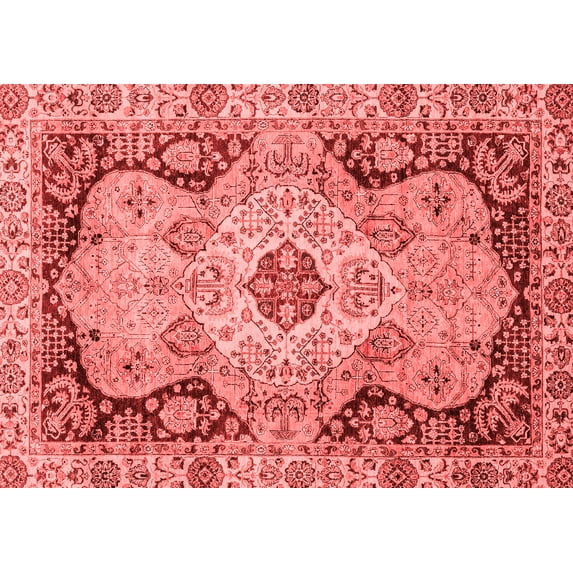 Ahgly Company Machine Washable Indoor Rectangle Oriental Red Traditional Area Rugs, 4' x 6'