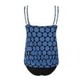 thumbnail image 4 of Roncen Women's Polka Dot Tankini Set - Ruffled Smock Top & Solid High-Waisted Swim Bottom, 4 of 5