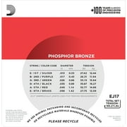 DAddario EJ17 Phosphor Bronze Acoustic Guitar Strings, Medium, 13-56
