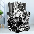 thumbnail image 4 of Day of the Dead Soft Flannel Fleece Blanket, Woodcut Style Skeleton Couple Wedding in Cemetery Image with Bride Groom, Cozy Plush for Indoor and Outdoor Use, 50" x 70", Black White, by Ambesonne, 4 of 5