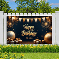 thumbnail image 4 of Gold Theme Happy Birthday Banner Decorative Fireworks Balloon Design Celebration Backdrop Durable for Birthday Party Indoor Decoration Holiday Celebration, 4 of 7