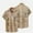 Khaki, variant on Fznquz Shirts for Men Short Sleeve Gold Button Down Collared Graphic Summer Big and Tall T-Shirts with Pockets M