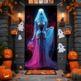 thumbnail image 6 of Taotanxi Halloween Decorations Door Cover, Large Halloween Door Banner Bathroom Porch Door Backdrop Decor for Parties, Indoor Outdoor Haunted House Themed Decoration, 35x71 Inc, 6 of 7