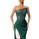 thumbnail image 3 of Vestido de noche largo elegante sin mangas con lentejuelas verdes y hada, 3 of 5