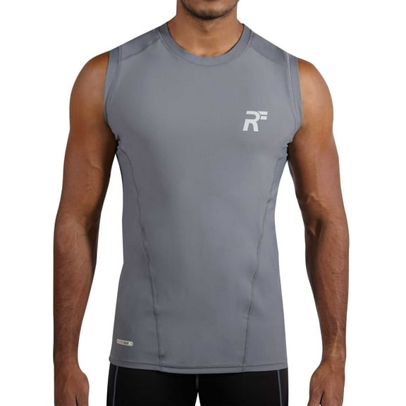 RunFlyte Men's Tech Flyte Compression Tank Top  Charcoal Grey f1201-ggg
