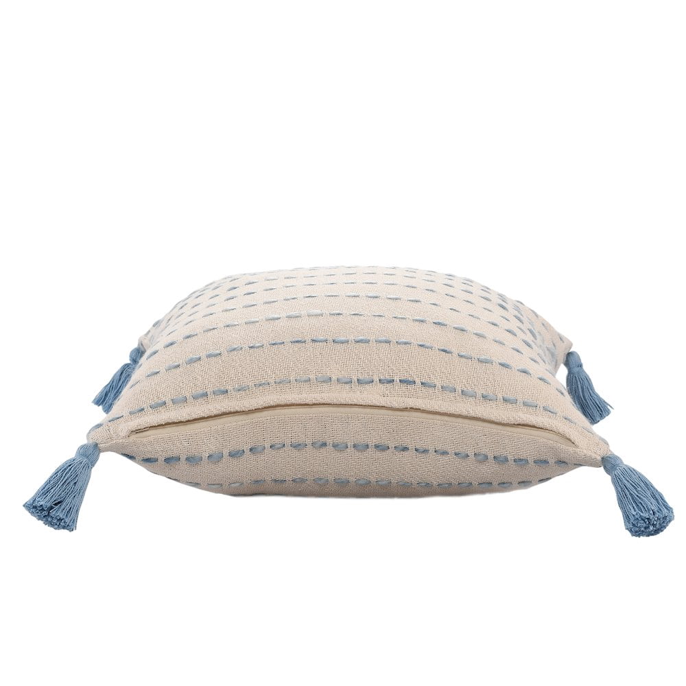 Harlow Hill Angel Blue Striped Farmhouse Cotton Blend Polyfilled Throw Pillow Set of 2, 20" x 20"