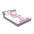 thumbnail image 2 of Keep Calm Fitted Sheet & Pillow Sham Set, Keep Calm and Be a Unicorn Text with Mythological Pony Animal, Decorative Printed 6 Piece Bedding Decor Set, Full, Pink White, by Ambesonne, 2 of 3