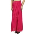 thumbnail image 1 of Bimba Women's Magenta Maxi Skirt Gota Patti Design Drawstring Tassel Waist-S, 1 of 4