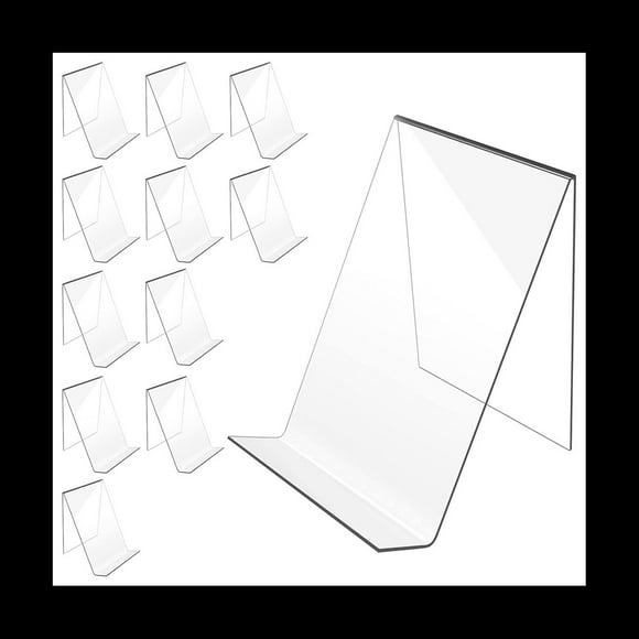 Paquete de 12 Soportes de AcríLico para Libros, Caballete de ExhibicióN de Libros Transparentes, Soporte de Soporte de AcríLico para Libros para Mostrar áLbumes de CóMics