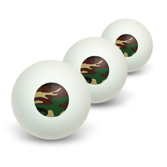 Camouflage Army Soldier Novelty Table Tennis Ping Pong Ball 3 Pack