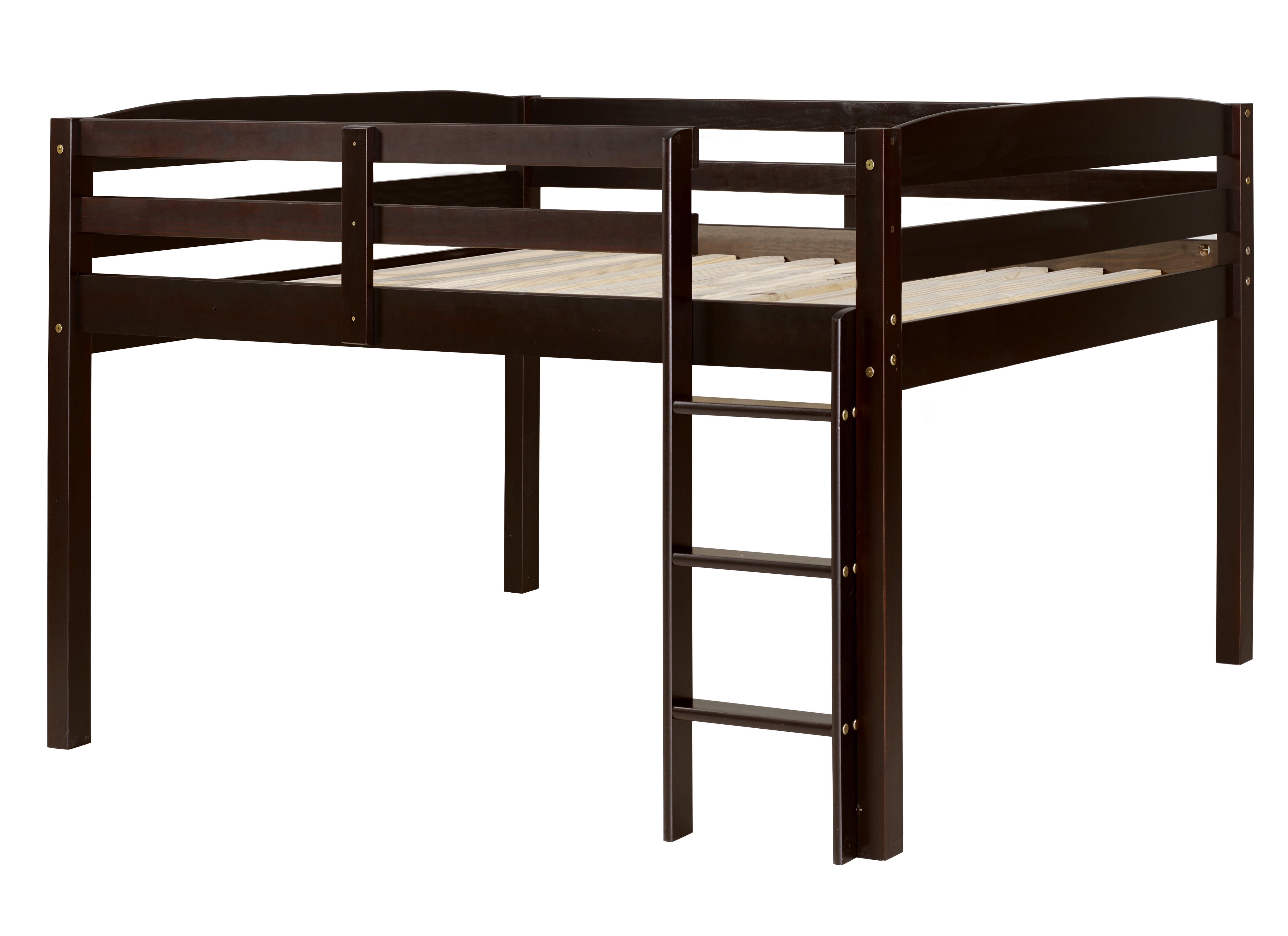 Concord Full Size Junior Loft Bed Cappuccino Finish
