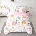 thumbnail image 2 of jejeloiu Cute Floral Daisy 7-Piece Twin Bedding Sets,Multicolor Kawaii Flowers Bedding Comforter Set For Teens Reversible, 2 of 8