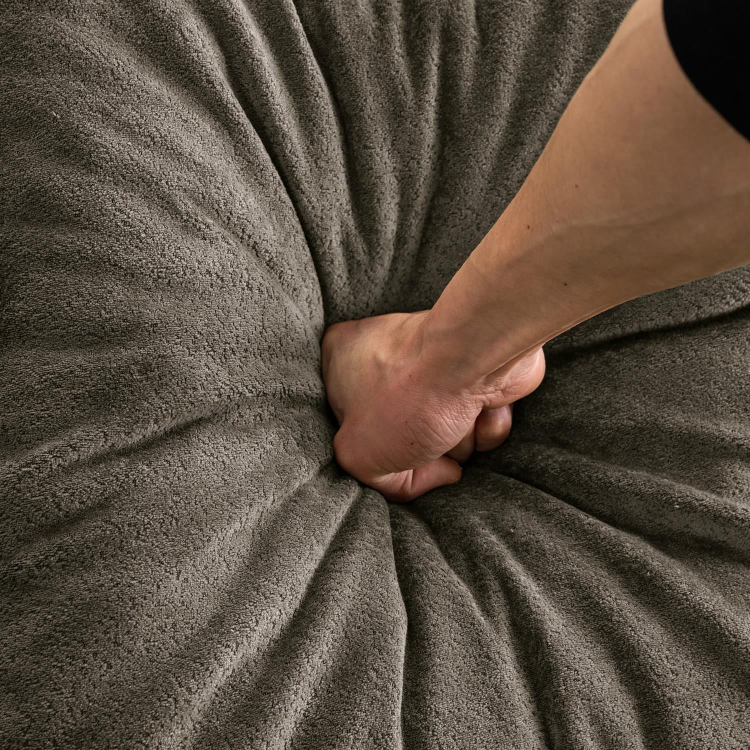 Demi Bonn 79" Moon Shaped Modern Sofa Bed, Deep Seat Cat Waist Sectional, Chenille Fabric Compressed Sponge Couch for Living Room, Gray