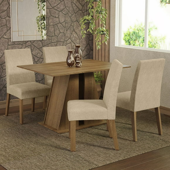 Juego de Comedor con Mesa y 4 Sillas Madesa Agnes MI