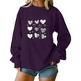 thumbnail image 4 of FDGIU ‌‌‌‌Women's Valentine's Day Sweatshirt, Love Heart Print Long Sleeve Crewneck Pullover for Casual Wear & Gift Giving, 4 of 5