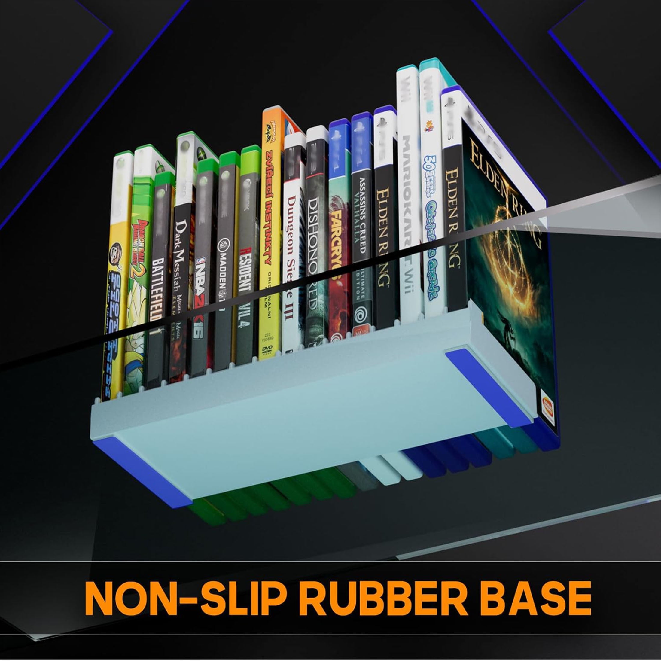Video Game Storage Stand Tower for PS5/ PS4/ PS3/ Xbox Series S & X/Xbox one Game, Universal Game Disc Holder Vertical Blu Ray Case Organizer