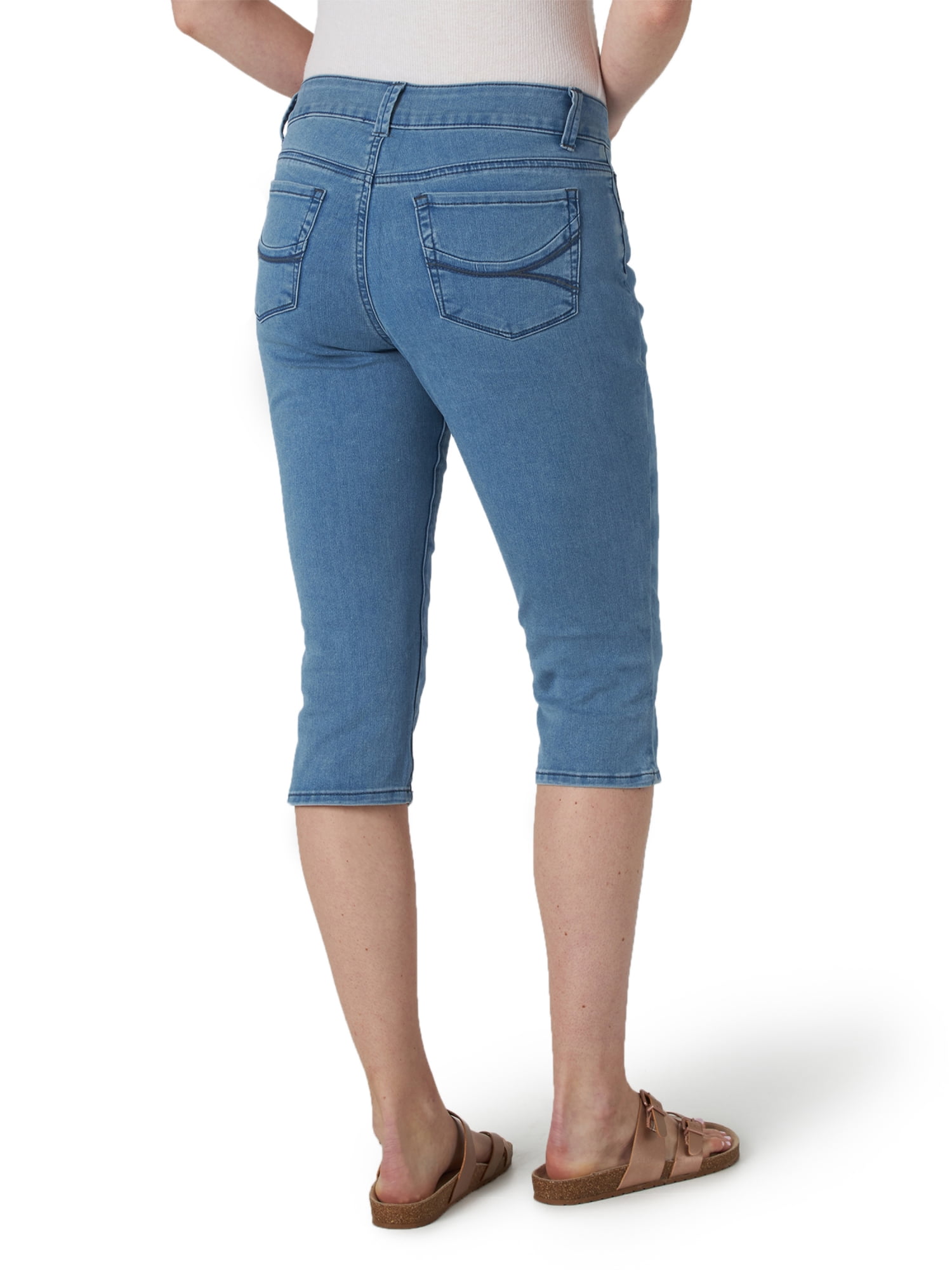 Lee Riders Cutoff Capri Jeans Womens Size 18M Plus Blue Dark Wash 130B709