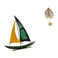 thumbnail image 6 of CoudarTitie Iron Sailboat Leaf Sculpture Tabletop Ornament Metal Leaf Statue Feng Shui Decor Collection Decorative Figurine for Table Centerpiece Desk Bookshelf Nordic Creative Ornament, 6 of 8