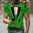 thumbnail image 3 of LEKWK St Patricks Day Shirt Women Suit With Gold Graphic Tees Short Sleeve Novelty Tops Casual Tops 3D Vest Print Holiday Clothing, 3 of 7