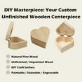 thumbnail image 5 of 1 Pcs Heart-Shaped Unfinished Wooden Box, Natural Pine Wood DIY Craft Storage Box for Jewelry, Gift, and Valentine's Day Decoration, Unpainted Wooden Keepsake Box 5x2.8", 5 of 7