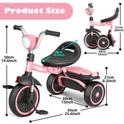 XJD 5-in-1 Toddler Bike for 1-4 Years Old Boys Girls Tricycles for Toddlers Kids Trikes for Balance Training Baby Bike Infant Trike