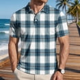thumbnail image 4 of Homeyce Golf Polos for Men Collared Short Sleeve Shirts Button Business Casual Work Office Lightweight Polo Sweatshirt Plaid Tee Shirt,Gray 2XL, 4 of 5