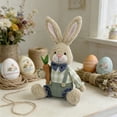 thumbnail image 6 of Easter Bunny Holding Carrot Doll Decoration – Cute Bunny Figurine Ornament for Home Party Table Spring Easter Decor, 6 of 6