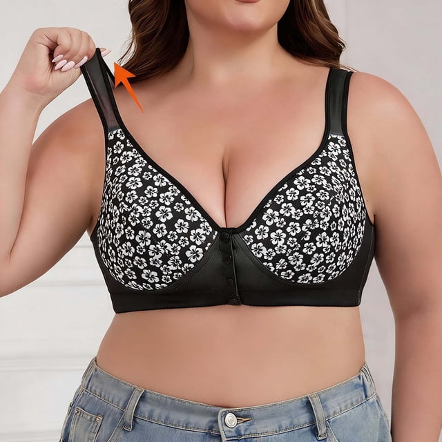 Front-Button Free- Comfort Bra for Everyday Leisure with Seamless Backless Support and Adjustable Straps
