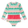 thumbnail image 4 of Baozhu Girls Long Sleeve Swimsuit One Piece Bathing Suit,Kids Zipper UPF 50+ Rashguard Swimwear,1-5 Years, 4 of 12