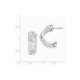 thumbnail image 2 of White Sterling Silver Earring J-Hoop Women'S Cubic Zirconia CZ Clear Crystal 24 mm 9, 2 of 2