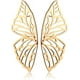 thumbnail image 1 of Pendientes colgantes con forma de mariposa grande y huecos a la moda, pendientes de tuerca con personalidad de alas de mariposa exageradas doradas para mujeres y niñas, dorado -, 1 of 5