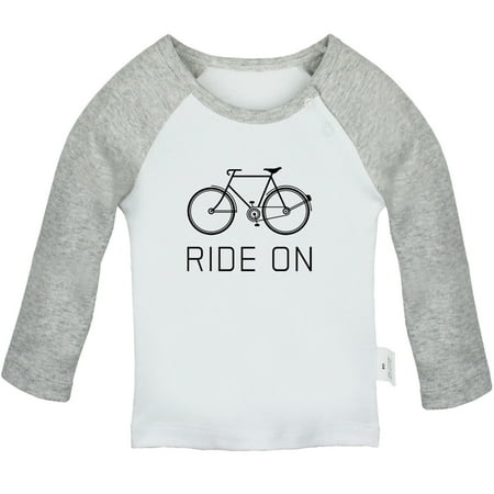 

iDzn Ride On Bike Funny T shirt For Baby Newborn Babies T-shirts Infant Tops 0-24M Kids Graphic Tees Clothing (Long Gray Raglan T-shirt 12-18 Months)