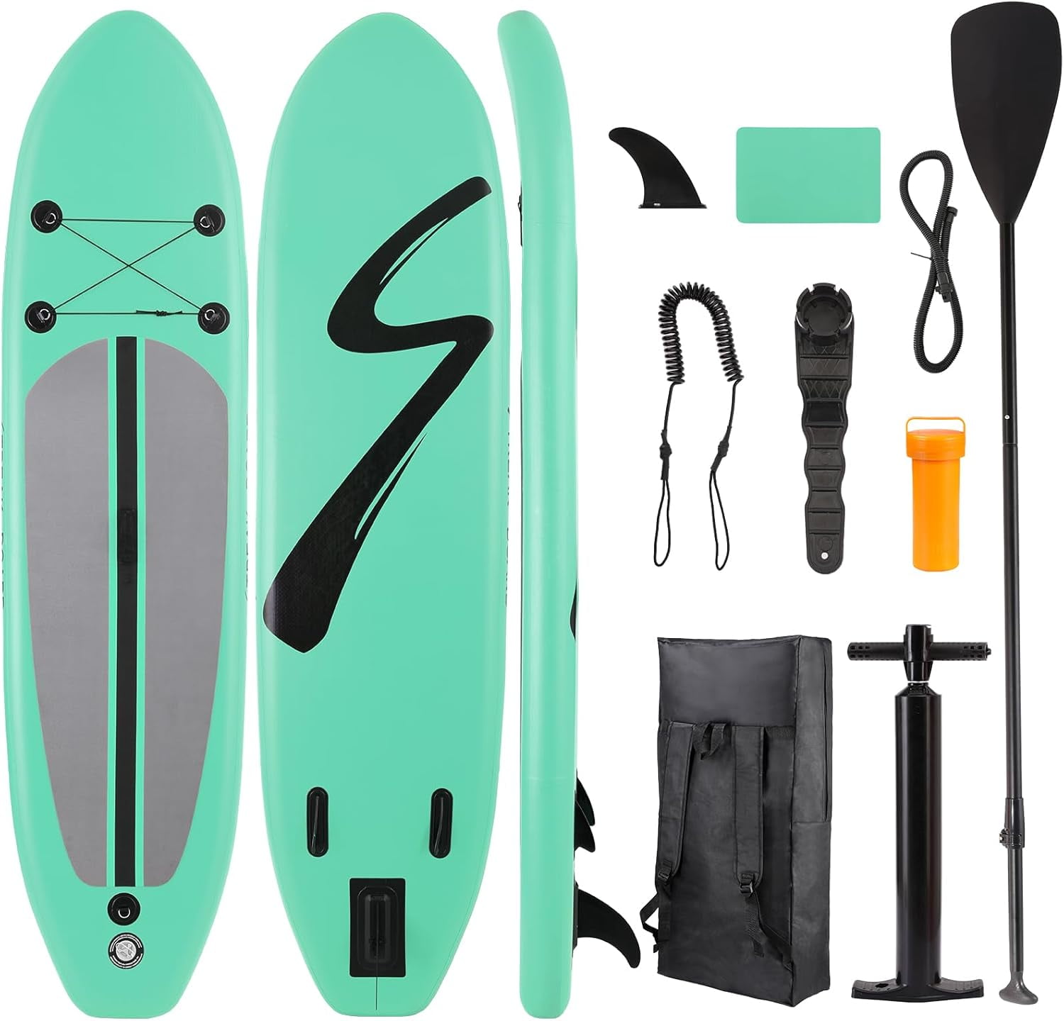 TLSUNNY 12' Inflatable Sup Paddle Board Portable Adjustable Stand Up Fishing Paddle Board Non-Slip