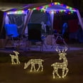thumbnail image 2 of 3 Pcs 2D Christmas Reindeer Family Yard Light Decorations Pre-Lit Warm White Lights with Metal Stakes Christmas Eve Night Décor, 2 of 5
