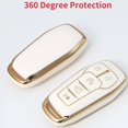 thumbnail image 3 of Key Fob Cover Compatible with Ford Fusion Mustang F-150 Explorer 2013-2017 5 Button TPU Keychain Case Holder Protector,Model-b(white), 3 of 4