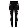 thumbnail image 4 of MKLEKYY Leggings Leggings para mujer Leggings para hacer ejercicio Pantalones con estampado navideño de bloques de color Leggings suaves y elásticos 35, 4 of 4