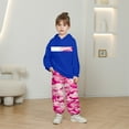 thumbnail image 2 of SonxaHe Big Girl' Outfits Camo Print Long Sleeve Hooded Sweatshirt Pants Oversized Outerwear Outfit Set Blue,Sized 11-12, 2 of 4