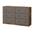 thumbnail image 1 of Cómoda Elegancia de 6 Cajones para Hogar y Oficina, Estructura de Madera y Cajones de Tela con Cubiertas de MDF (Atigrado y Café), 1 of 3