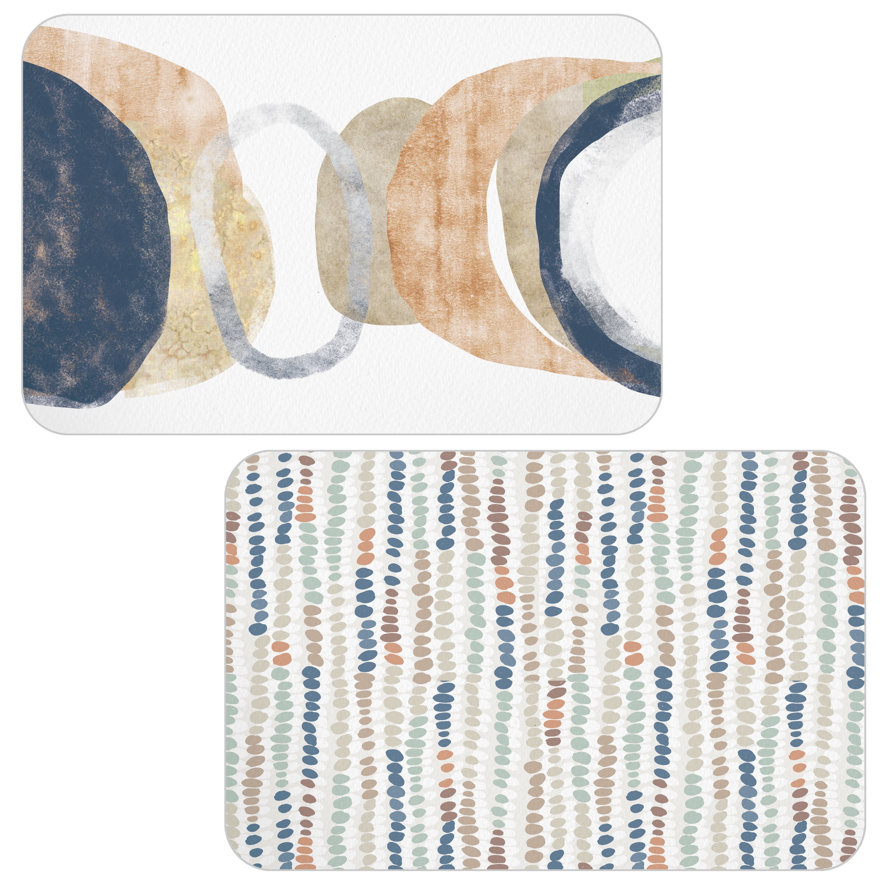 (4 pack) Conimar Blue Abstract Reversible Flexible Plastic Placemat