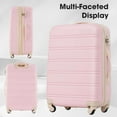 thumbnail image 4 of Hardshell Luggage Sets 3 Piece Gradient Color Expandable Suitcase with Spinner Wheels and TSA Lock Lightweight 20" 24" 28" Available,Pink Green, 4 of 11